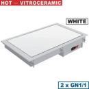 IN/VCX08-PWT (25) Einbau Warmhalteplatte Glaskeramik weiss 2 GN 1/1